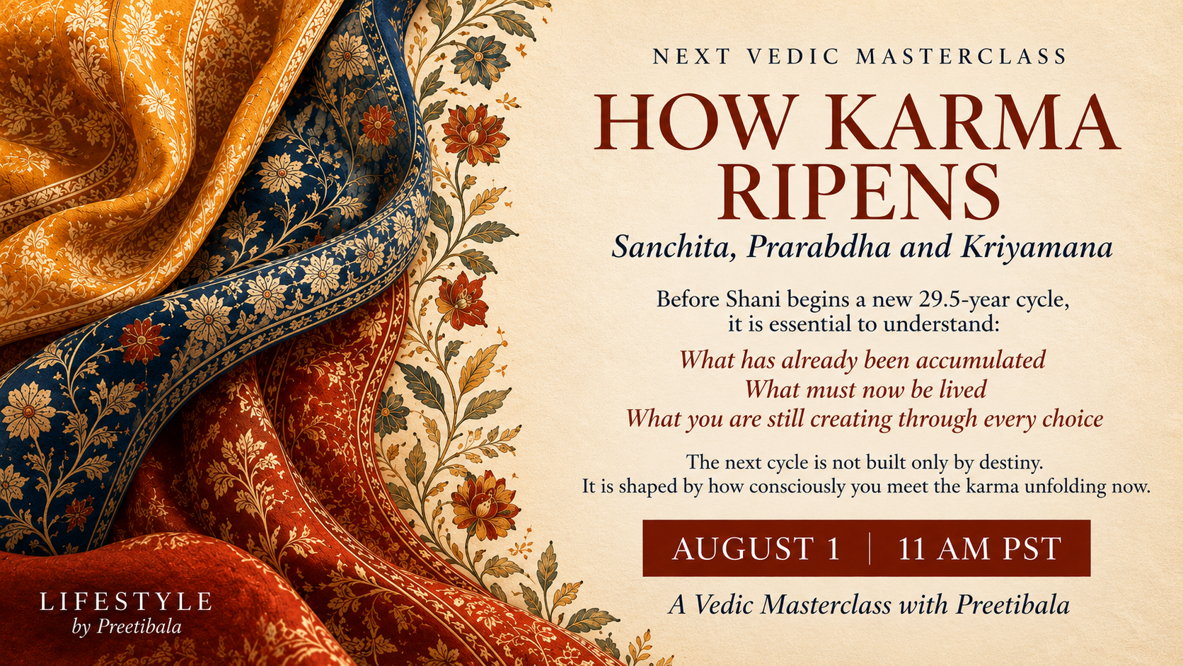 How Karma Ripens - A Vedic masterclass by Preetibala