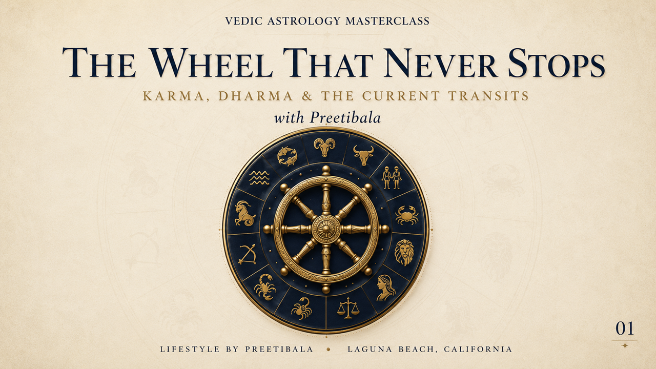 KARMA, DHARMA & THE CURRENT TRANSITS- A VEDIC MASTERCLASS BY PREETIBALA